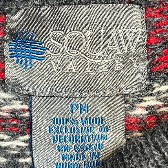 Squaw Valley Fair Isle Nordic Wool Sweater Metal Clasp Cardigan Womens Medium PM - Picture 5 of 7